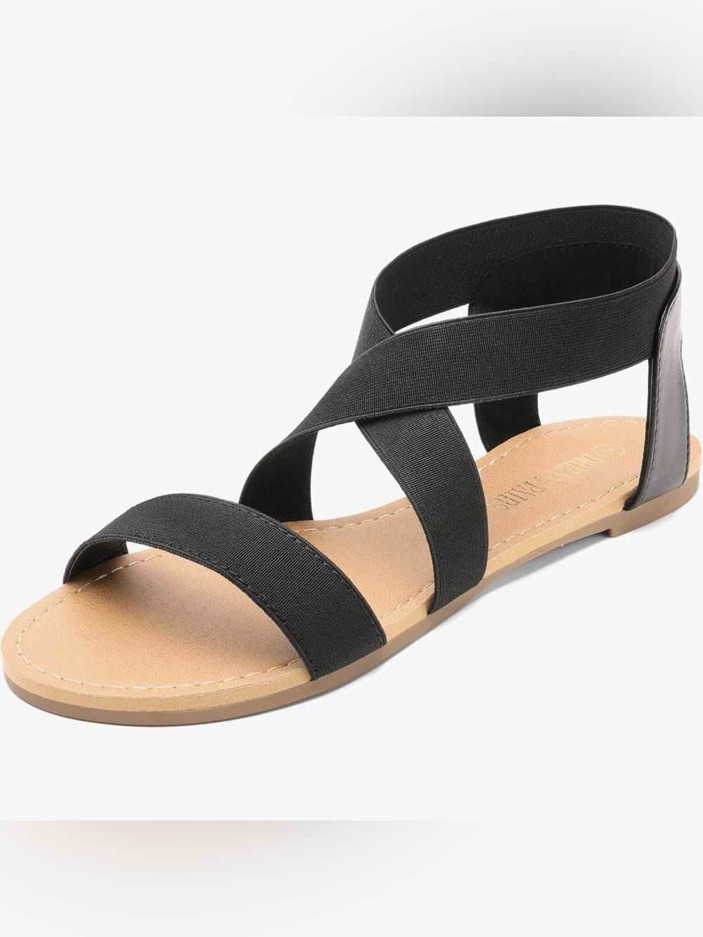 Dream Pairs Black Crisscross Elastic Strap Sandal